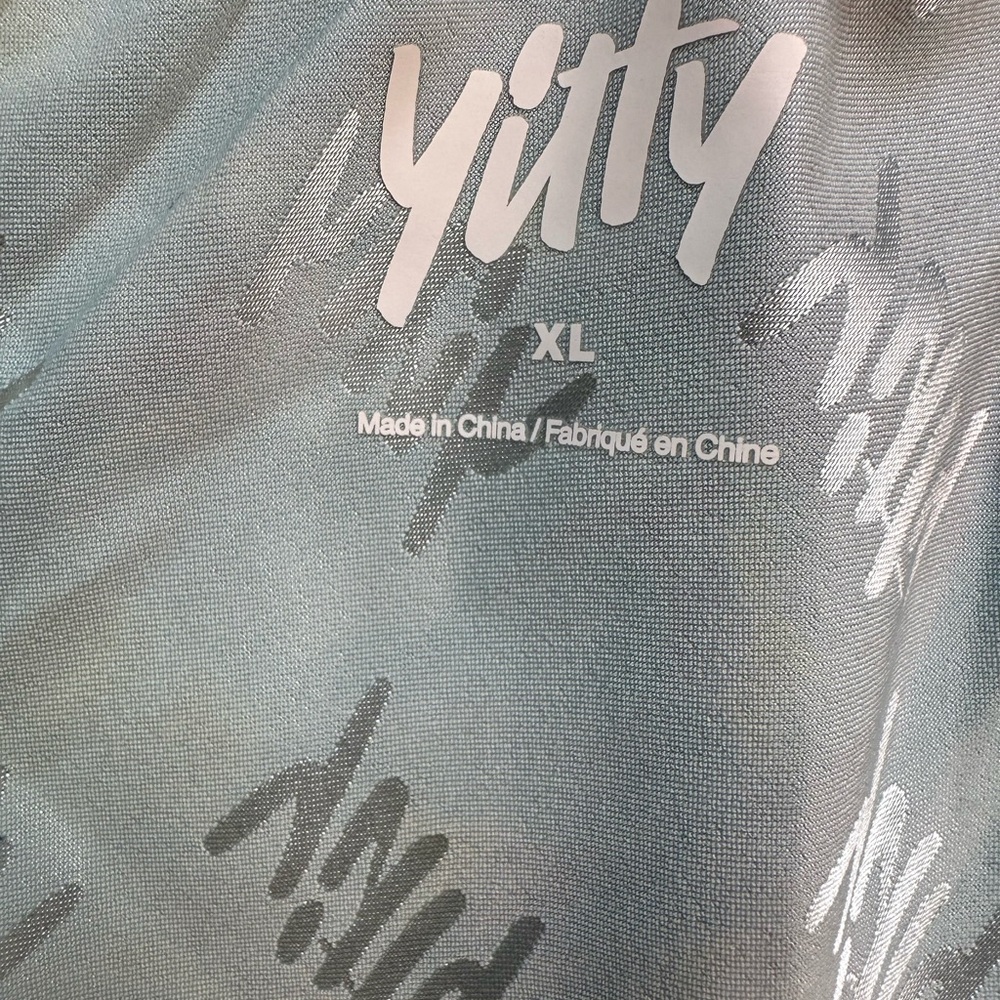 YITTY Satin Flowy Set Pajama Deep Sea‎ Top Size XL and Short Size Large Set of 2 - Picture 4 of 11